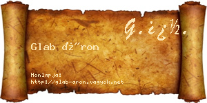 Glab Áron névjegykártya